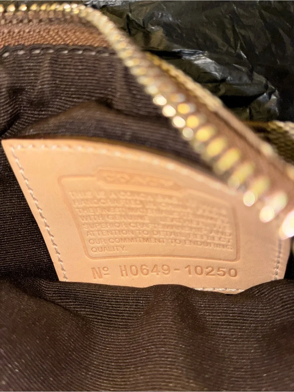 Coach Brown Signature Crossbody with Tan Trim